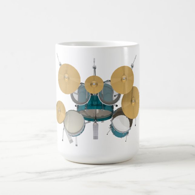 Aqua / Turquoise Drum Kit: Coffee Mug (Center)