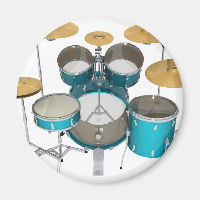 Aqua / Turquoise Drum Kit: Magnet (Front)