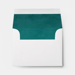 Aqua Turquoise Faux Velvet Textured Look Lining Envelope