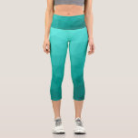 Aqua Turquoise Gradient Geometric Mesh Pattern Capri Leggings<br><div class="desc">Unique and fun customisable geometric women's clothing. Cool capri leggings fashion for her. 
Elegant and cool Triangle geometric mesh with ocean blue green turquoise aqua gradient design for him or her.</div>