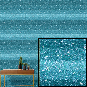 Aqua Turquoise Green Blue Lines with Sparkle Stars Wallpaper