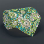Aqua Turquoise Lime Green Paisley Floral Pattern Tie<br><div class="desc">Unique neck tie with contemporary lime green, silver and yellow gold paisley floral pattern. Ornate, funky, modern and whimsical hipster design for the artistic or artsy hip trend setter, vintage retro, nouveau deco art style or abstract graphic digital geometric motif lover. Unique, pretty, decorative, fashionable and trendy design for the...</div>