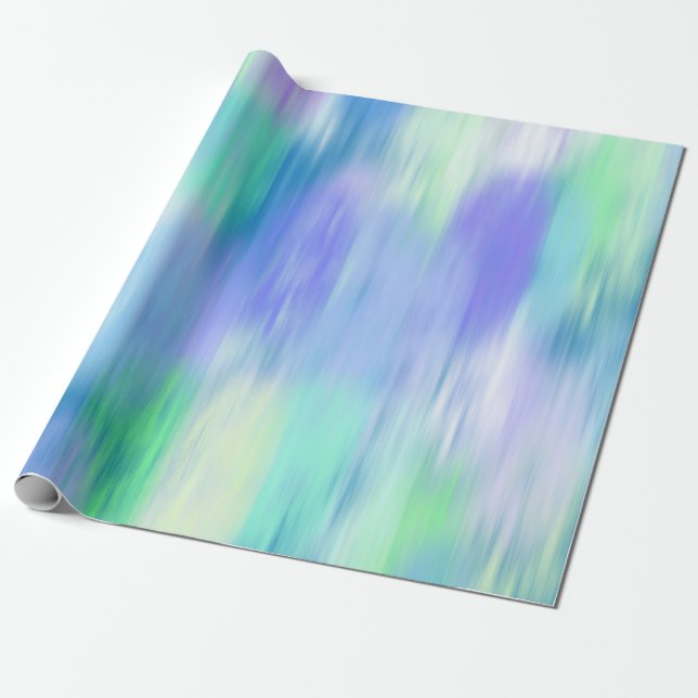 Aqua Turquoise Purple Modern Abstract Wrapping Paper (Unrolled)