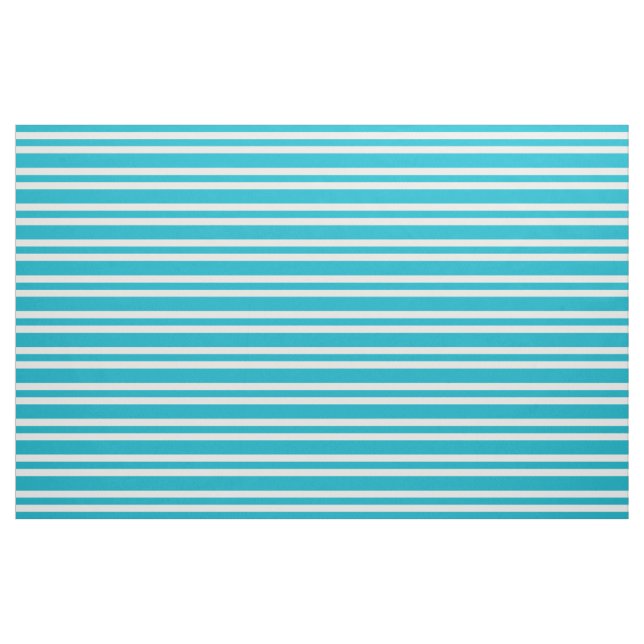 Aqua Turquoise Retro Bold Mod Stripes Pattern Fabric (Yard)