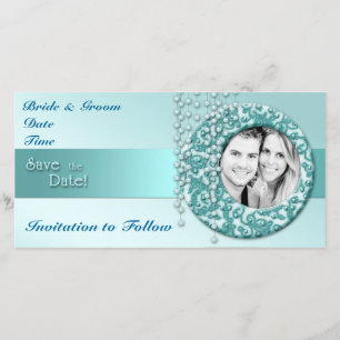 Aqua Turquoise Save the Date