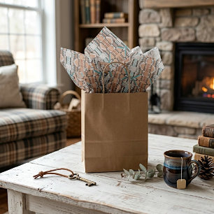 Aqua Turquoise Teal Taupe Black Grey Mosaic Art Tissue Paper