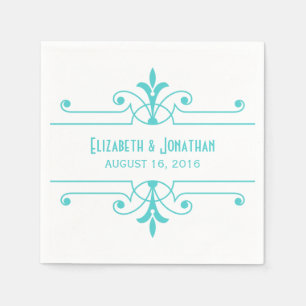 Aqua v2 Fancy Ornamental Paper Napkins