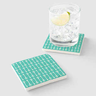 Aqua Victorian Keys Stone Coaster