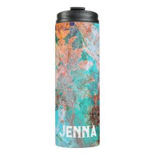 Aqua Vintage Patina Name Thermal Tumbler