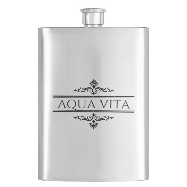 Aqua Vitae Hip Flask (Front)