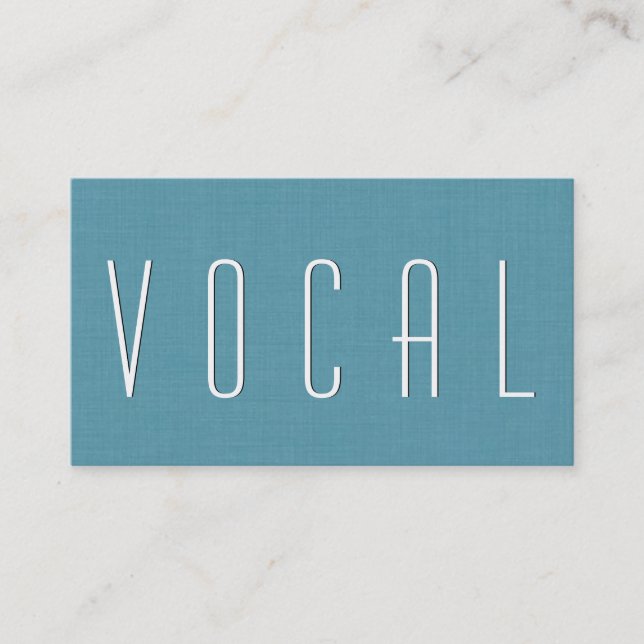 Aqua VOCAL COACH Simple Style V52 Business Card (Front)