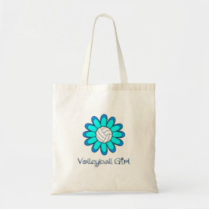 Aqua Volleyball Girl Tote Bag