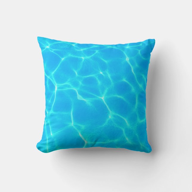 Aqua Water Pattern With Reflection Waves Cushion (Front)