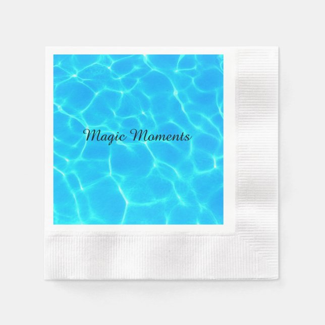 Aqua Water Pattern With Reflection Waves Napkin (Front)