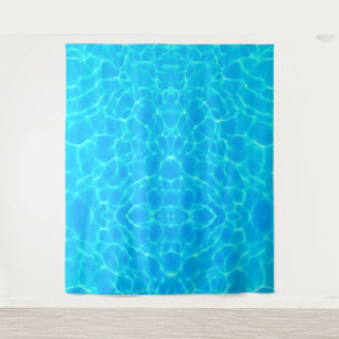 Aqua Water Pattern With Reflection Waves Tapestry