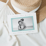 Aqua Watercolor Border | Photo Save the Date<br><div class="desc">Beachy and summery but still understated and elegant, our watercolor border save the date cards feature your favourite horizontal orientation engagement photo framed by freehand-style watercolor brush swashes in sheer seaglass aqua. Personalise with your names, wedding date and location in elegant grey lettering along the bottom, while "save the date"...</div>