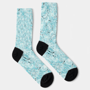 Aqua Watercolor Crew Socks