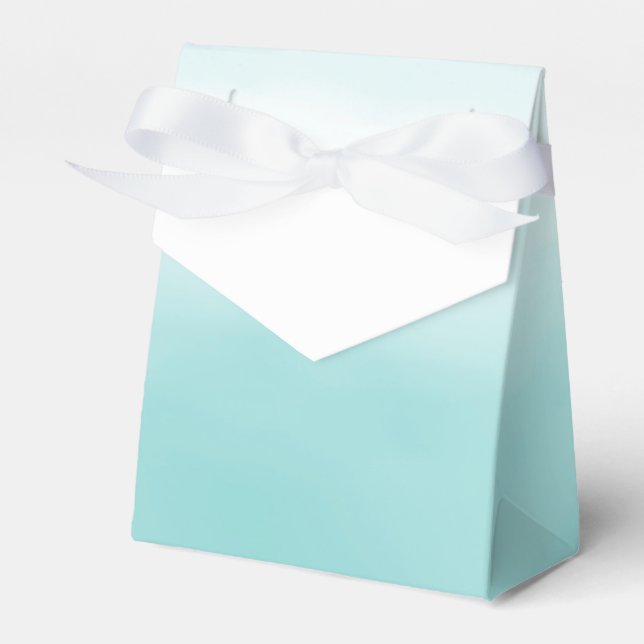 Aqua Watercolor Ombre Favour Box (Front Side)