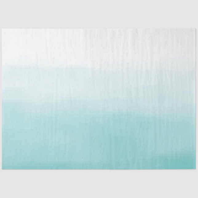 Aqua Watercolor Ombre Tissue Paper (Front)