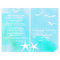 Aqua watercolor, starfish beach wedding program