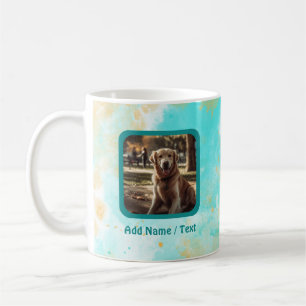 Aqua Watercolor Wash Personalizable Photo Mug