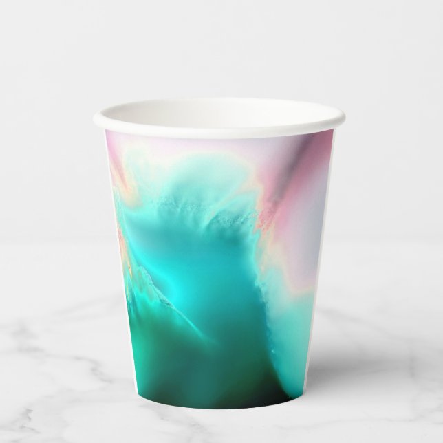 Aqua Wave Print Paper cup (Front)