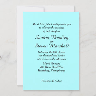 Aqua Wedding Invitation