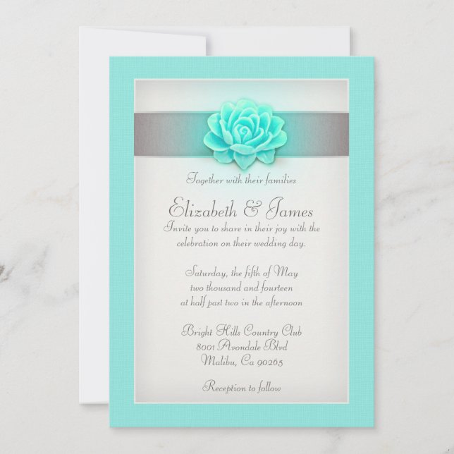 Aqua Wedding Invitations (Front)