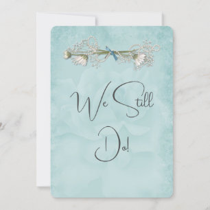 Aqua Wedding Rose Invitation