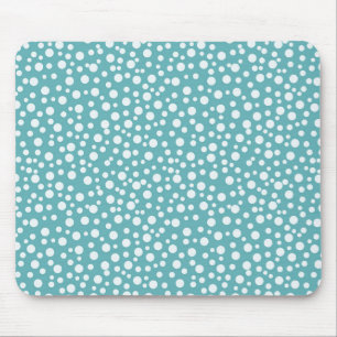Aqua White Confetti Mouse Mat
