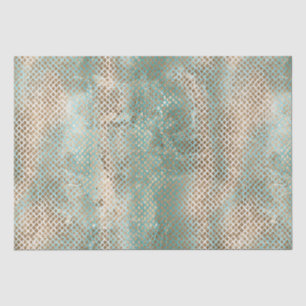 Aqua White Gold Snake Print Tissue Paper