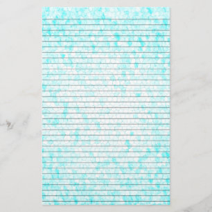 Aqua White Mosaic Stationery w/ Optional Lines