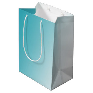 Aqua White Ombre  Medium Gift Bag