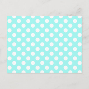 Aqua & White Polka Dot Wedding RSVP Postcard