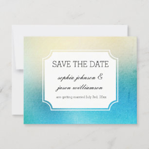 Aqua White save the date