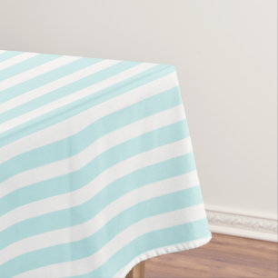 Aqua/White Simple Stripes Pattern Tablecloth