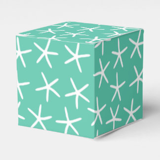 Aqua white starfish favour box