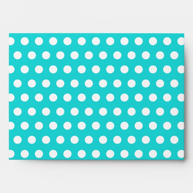 Aqua with White Polka Dots Envelopes (Front)