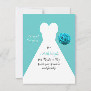 Aqua Words of Wisdom for Brides Post Card