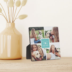 Aqua   World's Best Dog Mom Photo Collage Plaque