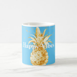 Aqua Yellow Gold Pineapple Coffee Mug