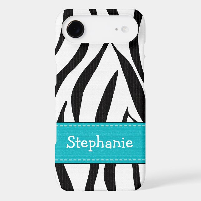 Aqua Zebra Print iPod Touch 4th Gen Case-Mate Cove Case (Back)