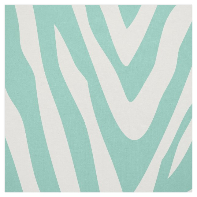 Aqua Zebra Print Large Scale Fabric (Swatch)