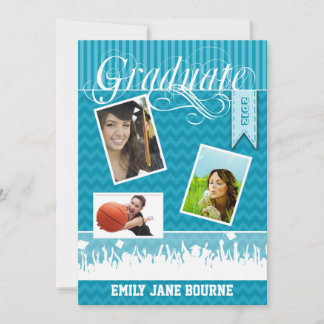 Aqua Zig Zag Senior Picture Class of Announcement