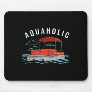 Aquaholic Pun - Funny Lake Lover Pontoon Boating M Mouse Mat