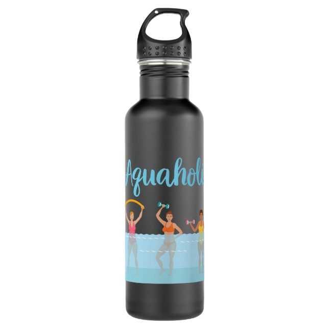 Aquaholic Water Aerobics 710 Ml Water Bottle (Front)