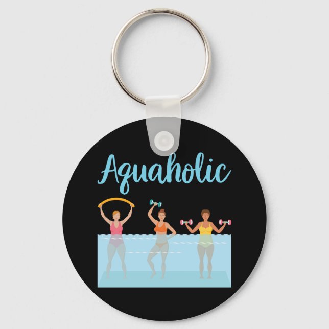 Aquaholic Water Aerobics Key Ring (Front)