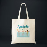 Aquaholic Water Aerobics Waterobics Women Tote Bag<br><div class="desc">Water aerobics design for women or teen girls who enjoy aquatic fitness,  waterobics,  or an aqua aerobic workout.   If you love to exercise in the water or swimming pool,  this cute design is perfect.  Perfect for a water aerobics instructor or teacher.</div>