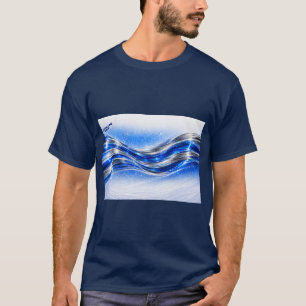 Aqualume Flow Shirt – Blue Silver Wave Energy Desi