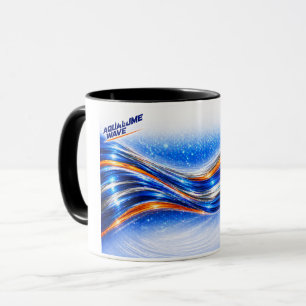 Aqualume Wave Shirt – Blue Orange Abstract Flow De Mug